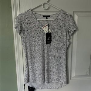 White and Black Patterned Women Top